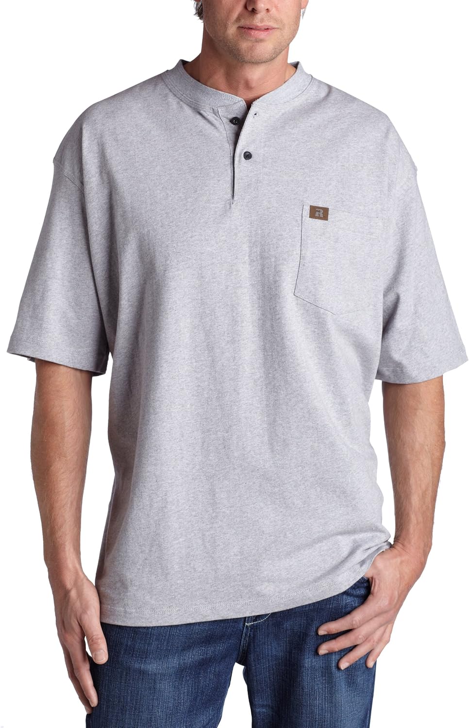 Wrangler Riggs Workwear Men's Short Sleeve Henley at  Men’s Clothing store