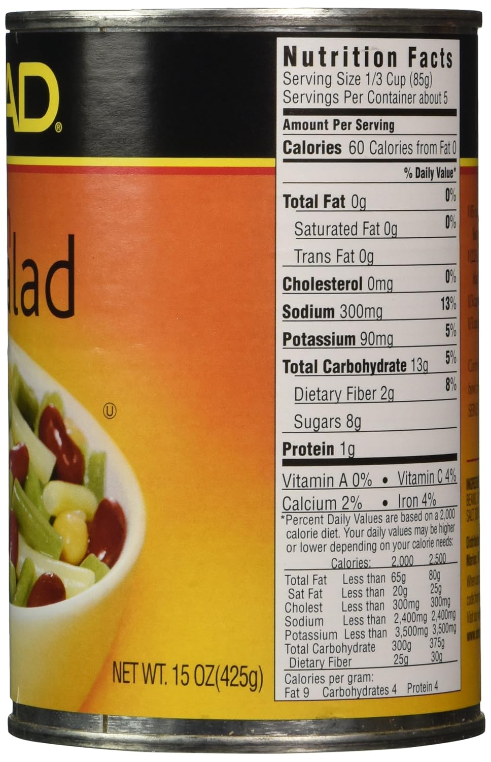 Read Four Bean Salad Can, 15-Ounce (Pack of 12) : Canned And Jarred Bean Salad : Grocery & Gourmet Food