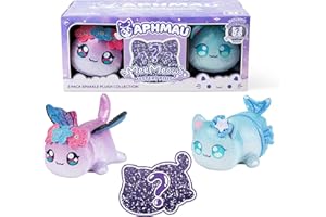 Aphmau 6” MeeMeow Plush Sparkle Collection 3-Pack, Surprise Box That Includes 2 Sparkle Plush + 1 Mystery Plush, Official Merch