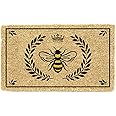 Abbott Collection Bee in Crest Coir Doormat with PVC Backing (18x 30 L)