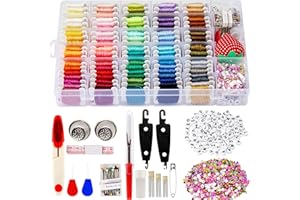 XMZCOLA Embroidery kit for Beginners Adults,1200 Pcs + Friendship Bracelet String Kits with Storage Box,95 Colors Embroidery Thread and 1000 Crafts Beads,Embroidery Floss and Accessories