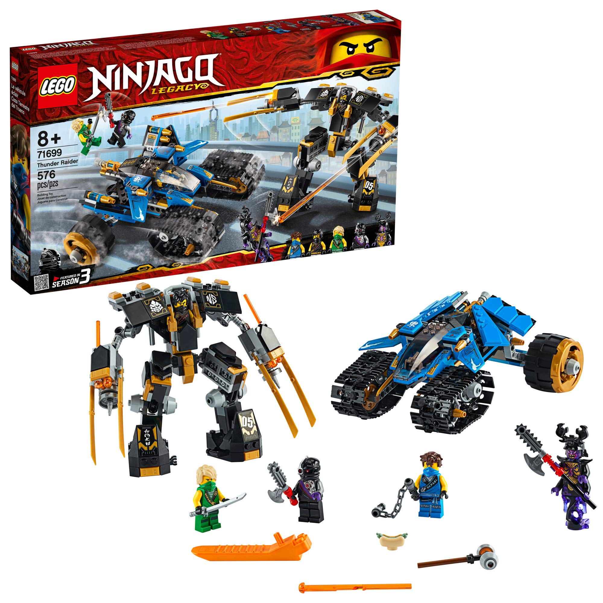 LEGO NINJAGO Legacy Thunder Raider 71699 Ninja Mech Adventure Toy Building Kit, New 2020 (576 Pieces)