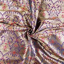 Amazon.com: CraftyArt Purple Banarasi Brocade Silk Fabric Indian ...