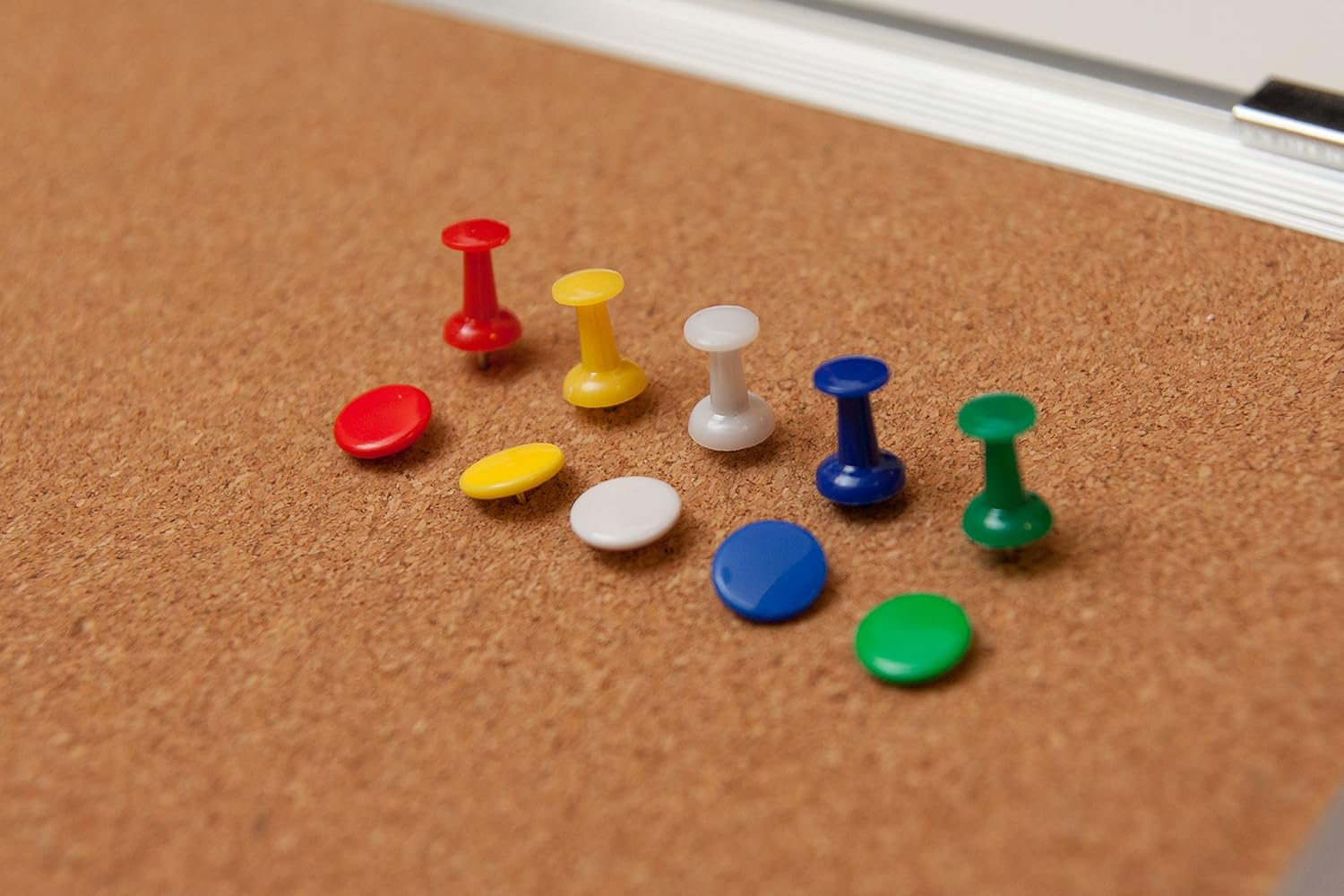 Cork Board Set - Bulletin Corkboard 24 x 18 inch Framed with 10 Thumb Tacks - Small Wall Hanging Message Memo Pin Tackboard Organizer for Home, Office, Desk and Cubicle (Cork 24x18") : Office Products