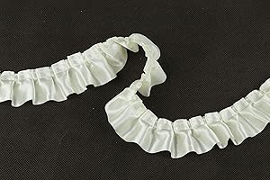 YYCRAFT 11 Yards Satin Ruffle Trim Fabric Trims and Embellishments by The Yard, 1.5 Inch Ivory