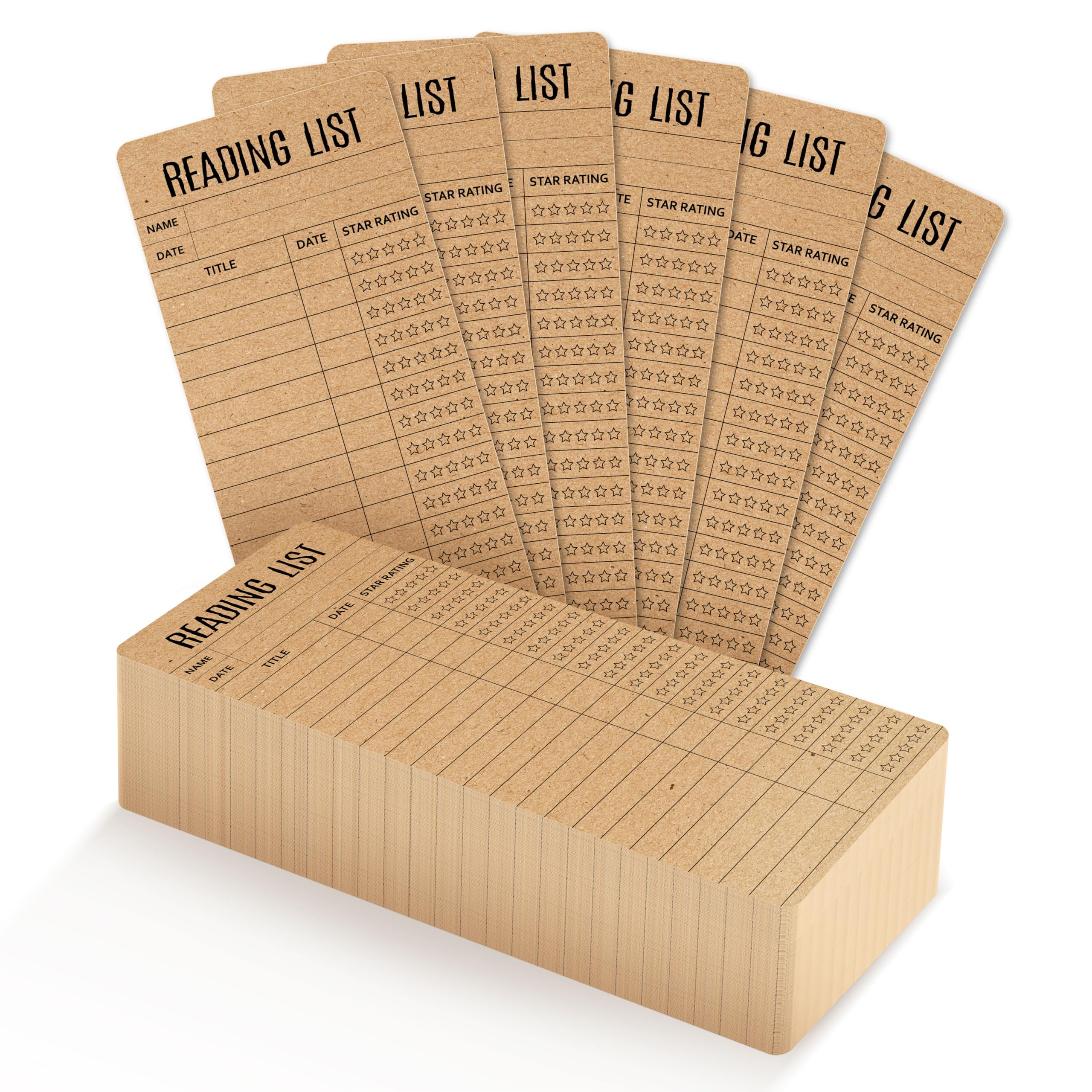 Photo 1 of 110 PCS Reading List Bookmarks, Kraft Book Tracker and Reading Log Bulk Bookmarks for Book Lovers, Students, Teachers, Graduation Gifts, Back-to-School Supplies (3” x 7.9”)