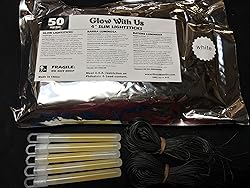 Glow Sticks Bulk Wholesale, 50 4” White Glow
