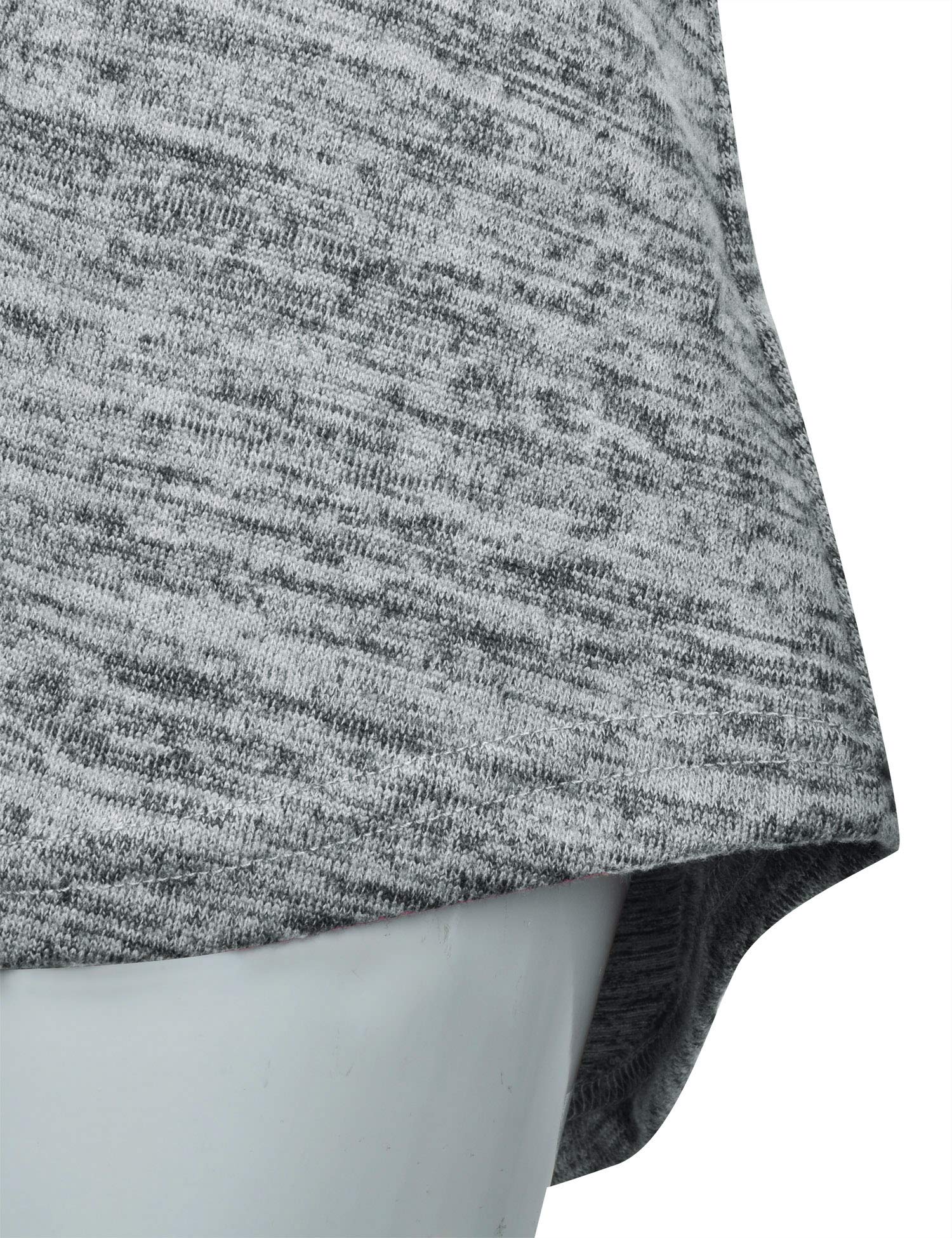 Fresca Womens Vintage Wear Basic 3/4 Sleeve Top Blouse Casual Crew Neck A-line Curved Hem Comfy Tunic Tops Night Shirts Fall Clothing Light Grey Medium