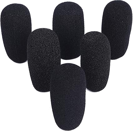 sonido-pro マイク風防 内径12mm インカム マイク ヘッドセット ピンマイク マイクスポンジ ウィンドスクリーン 6個セット 黒 【30日間メーカー保証】