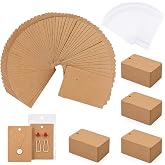 ovsor 150 Pcs Earring &amp; Necklace Display Cards with 150 Packing Bags | Sturdy Thick Cardstock &amp; Durable Bags, Ideal for Jewelry Selling, Retail &amp; Small Business Packaging, Crafter-Approved