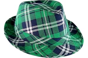Skeleteen Irish Plaid Green Fedora - St. Patrick's Day Costume Accessories Leprechaun Hat For Men Women and Kids
