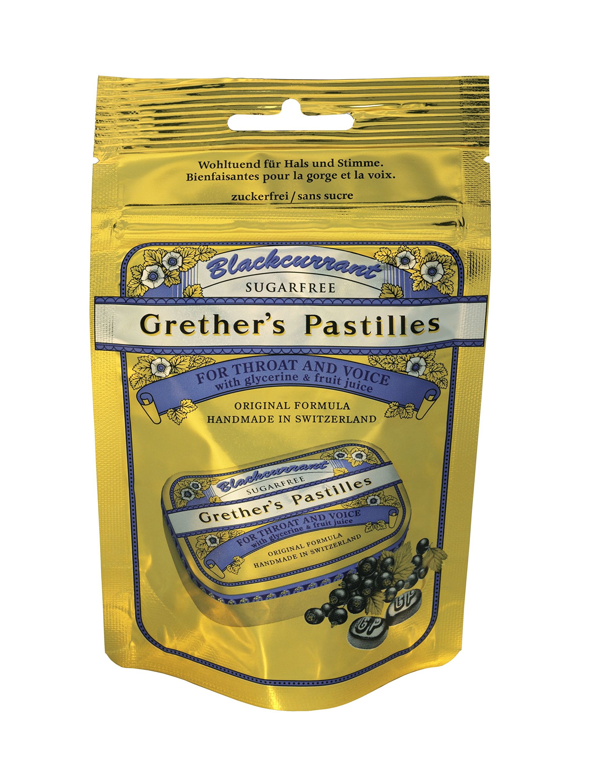 Grethers Blackcurrant Sugar Free Pastilles Travel/Refill Pouch