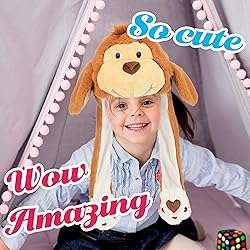 Bubblepompom Animal Hat with Ears Moving Jumping