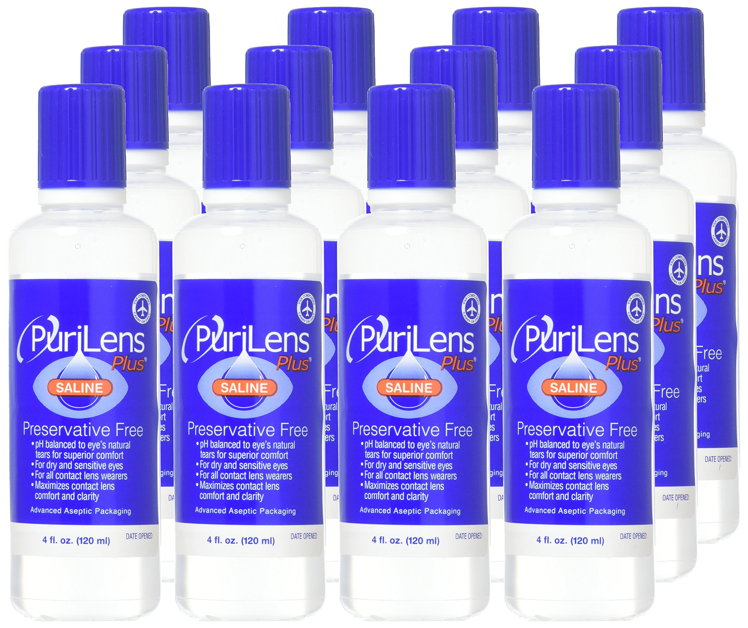 PuriLens Plus Preservative Free Saline 4 Fl Oz bottles, Pack of 12 Buy Online in India at