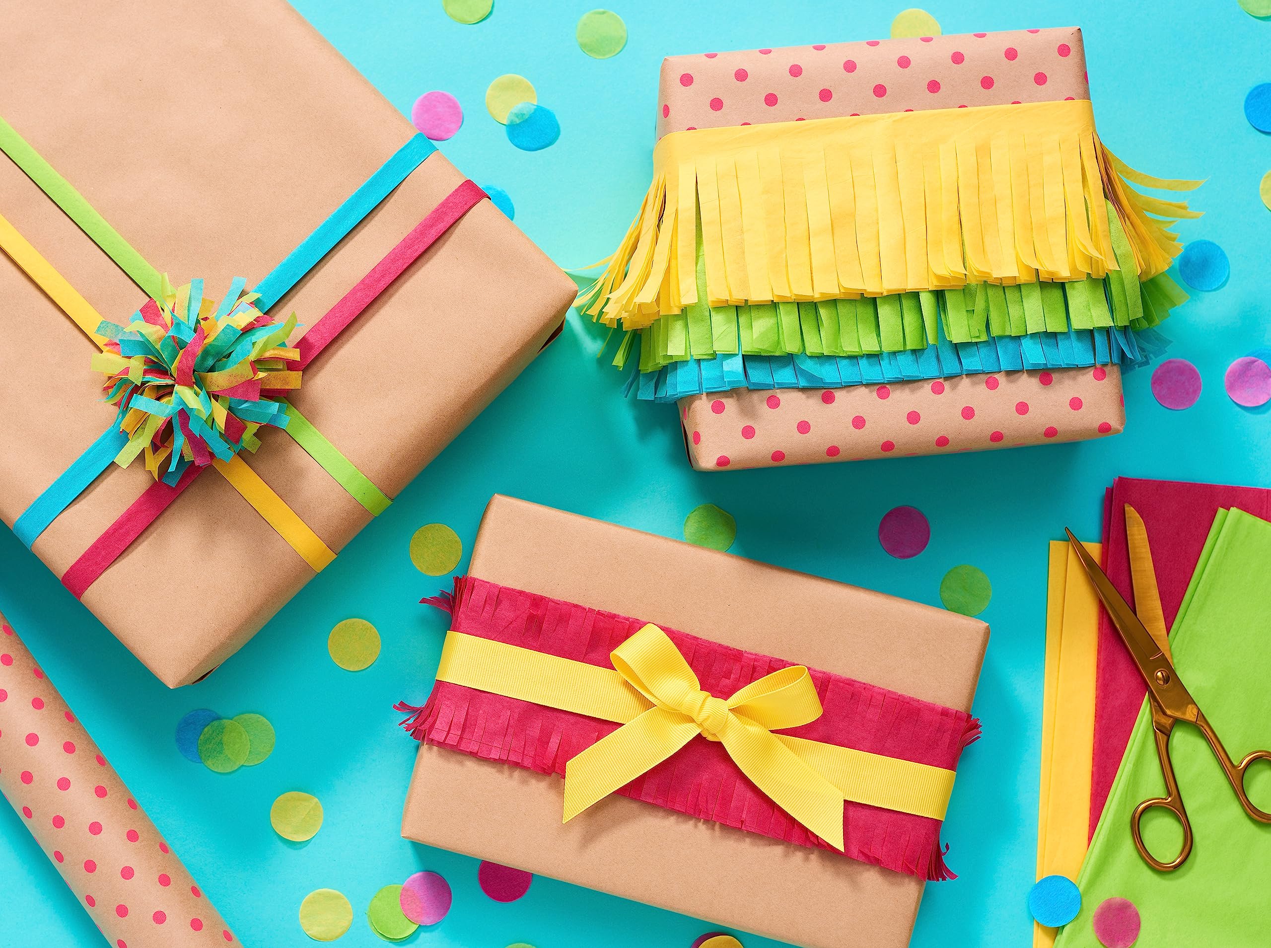 American Greetings Rainbow Tissue Paper, 40 Sheets (8 colors, 20 in. x 20 in.) for Birthdays, All Occasions, Gift Bags and Boxes, Gift Wrap, Crafts, Paper Flowers, Pom Poms, and More