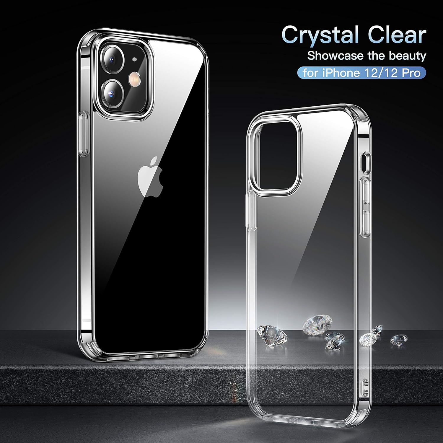 CASEKOO Crystal Clear Designed for iPhone 12 Case, iPhone 12 Pro Case, [Anti-Yellowing] [Military Grade Protection] Protective Phone Case Slim Thin Cover for iPhone 12/12 Pro 5G (6.1'') 2020-Clear