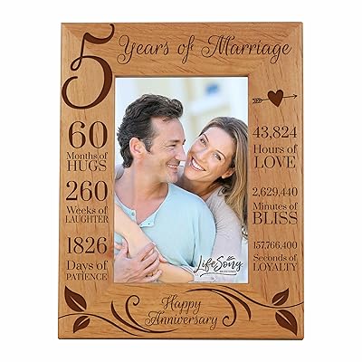 Buy Lifesong Milestones 5th Anniversary Picture Frame 5 Years Of Marriage Five Year Wedding Keepsake Gift For Parents Husband Wife Him Her Holds 4x6 Photo Happy Anniversary 6 5x8 5 Online In Qatar B07l5yds5w