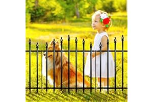 Thealyn Metal Garden Fence Panels 26" H x 24" W (5 Panels, 10 Ft Total) No DiggingDecorative Garden Border Fence, Rust-Resist