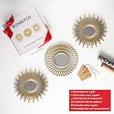 BONNYCO 3 Pack Round Gold Wall Mirrors - Home Decor for Living Room view 7