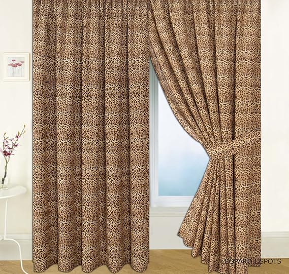 LEOPARD ANIMAL PRINT BEDROOM CURTAINS SET 66 X 72 " INCHES MATCH DUVET QUILT NEW Amazon.co.uk