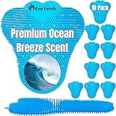 Premuim Large Urinal Screen Deodorizer 10 pack of 3D Wave &ndash; Anti-Splash Urinal Cake infused with Essential Oils for Long Lasting 30-Day Odor Control in Bathrooms Toilets Offices Schools, Ocean Breeze