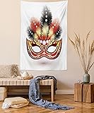 Ambesonne Masquerade Tapestry, Party with Feathers
