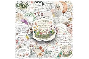 HYTTROLLY 50Pcs Christian Stickers - Waterproof Inspirational Jesus Stickers for Water Bottles, Journaling, Laptop - Durable, Fade-Resistant Bible Stickers in Kraft Packaging - Christian Stickers for Kids