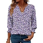 LOMON Women's 2026 Fashion Tops 3/4 Length Sleeve Business Casual Blouses Summer Tees Shirts S-4X