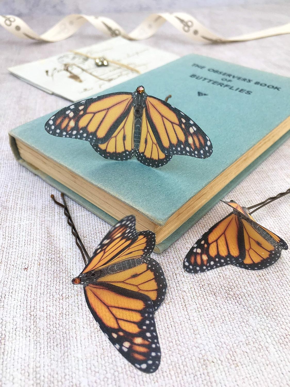 Amazon Com Hair Pins Silk Butterfly Hair Pin Monarch Butterfly