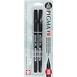 Sakura Black Pigma Professional Brush Pen Fine 2pk