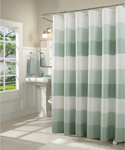 Amazon Com Ombre Shower Curtain White Seafoam Green Shades