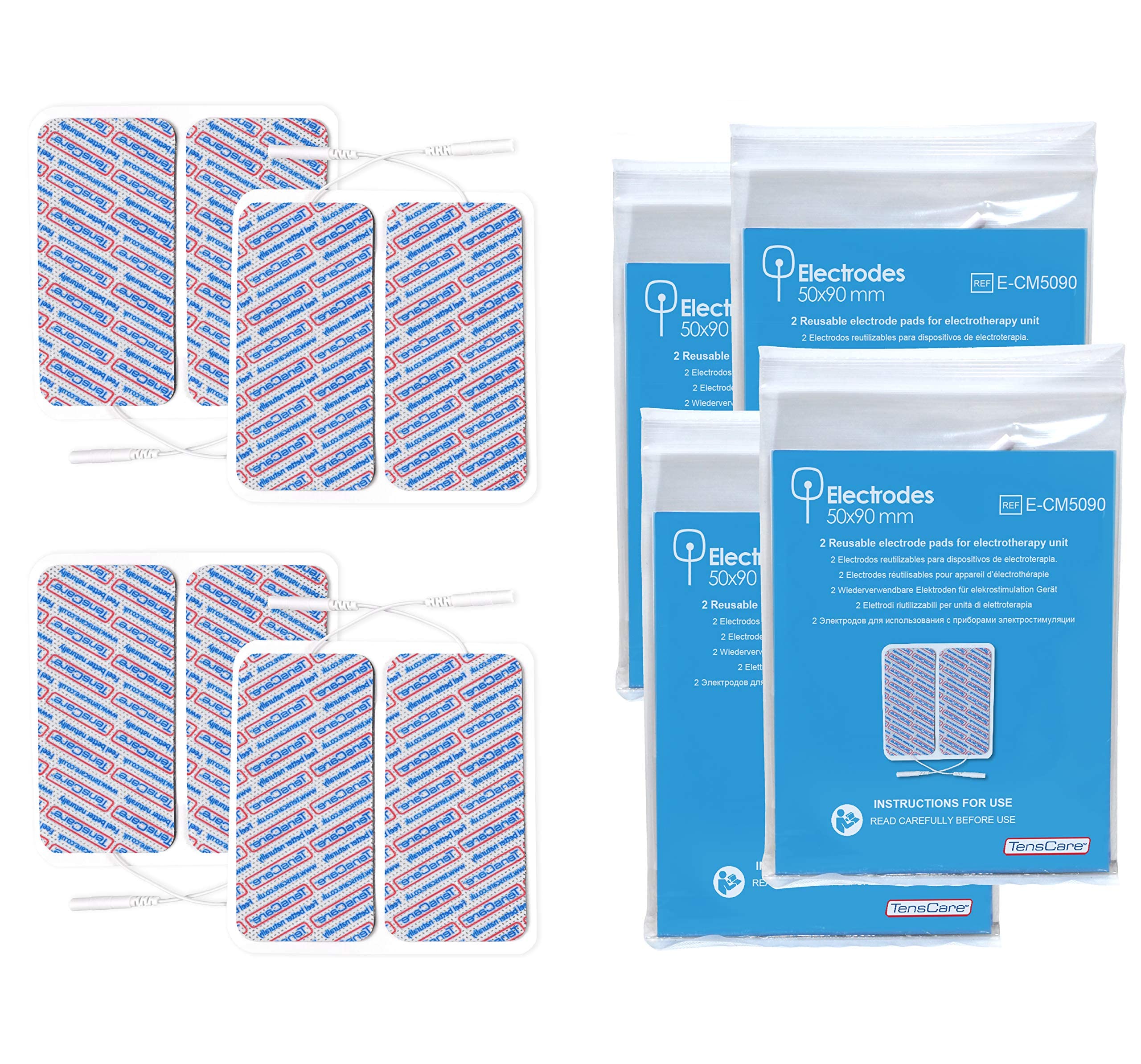 TensCare - Superior Large Electrode pads (4 packs of 2 pads) 50 x 90 mm