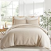 Levtex Home Cloud Waffle King/Cal King Comforter Set (106x94in) with 2 Pillow Shams (36x20in) - Solid Waffle Cotton Texture - Taupe - 100% Cotton King Size Comforter Set - Soft, Pre-Washed