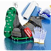 Premium 9 Inch Spiked Roller &amp; epoxy Spike Shoes kit with 3/4 in Spikes for deairing self Leveling Compound Concrete Cement Screed and epoxy Flooring coatings