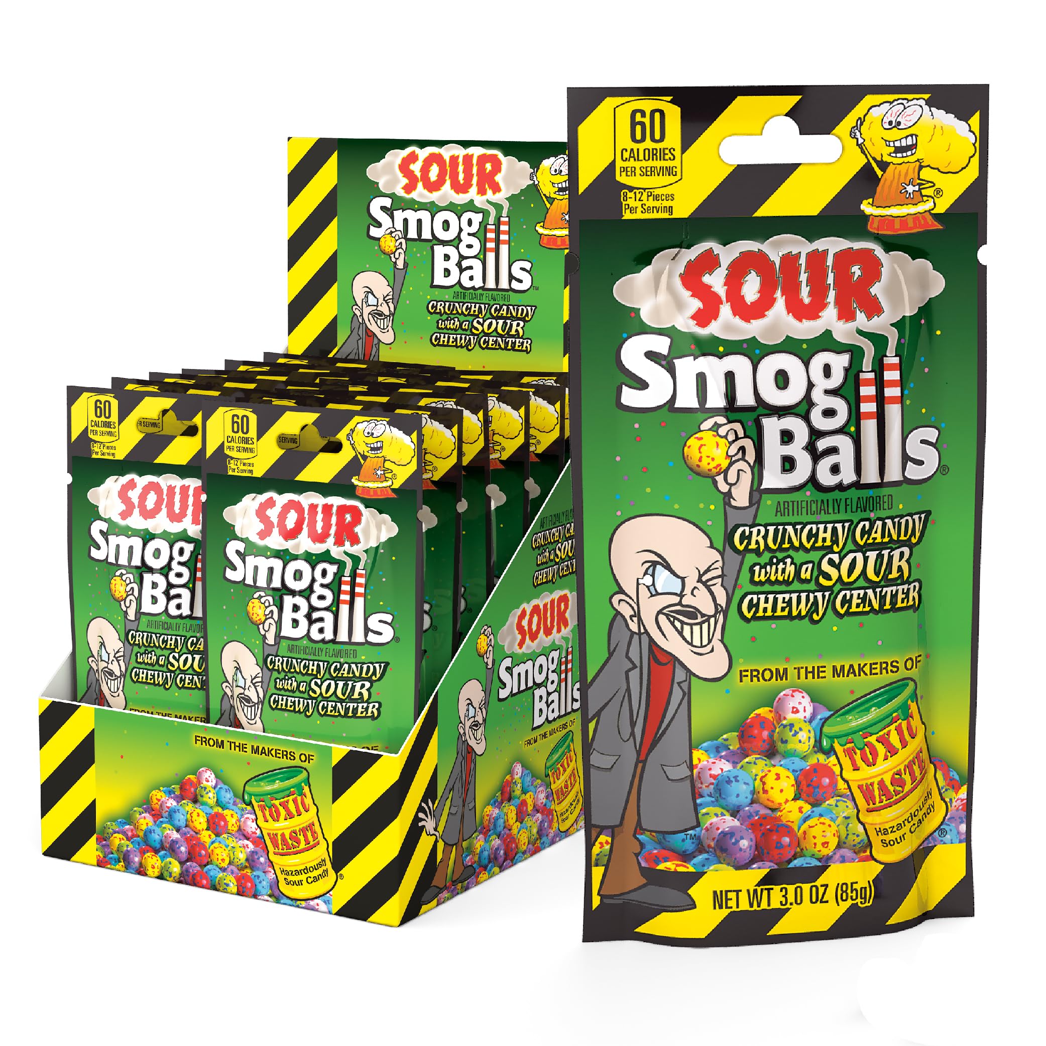 TOXIC WASTE - Sour Smog Balls - Crunchy & Chewy