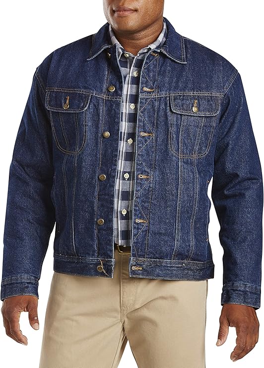 Wrangler Men's Sherpa Lined Denim Jacket, Denim, M at Amazon Men’s Clothing store