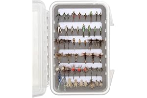 Outdoor Planet Premium Fly Fishing Flies Assortment | Waterproof Fly Box | Dry, Wet, Nymphs, Streamers, Wooly Buggers, Hopper, Caddis | Trout, Steelhead, Bass Fishing Lure Set