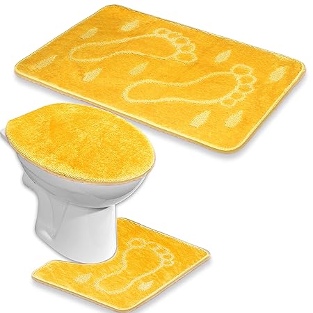 BADGARNITUR 3-TEILIG BADMATTE, BAD SET, BADTEPPICH, BADVORLEGER FÜSSE