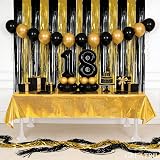 GREATRIL Black and Gold Foil Fringe Backdrop 2 Packs 3.2ft x 8.2ft view 2