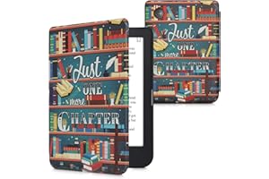 kwmobile Case Compatible with Kobo Clara 2E / Tolino Shine 4 Case - eReader Cover - Library Motto Multicolor