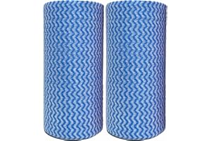 GUOYUANGLO Disposable Cleaning Cloths Roll Disposable Dish Cloth Multi-Purpose Heavy Duty Paper Towels-200 Sheets,Blue