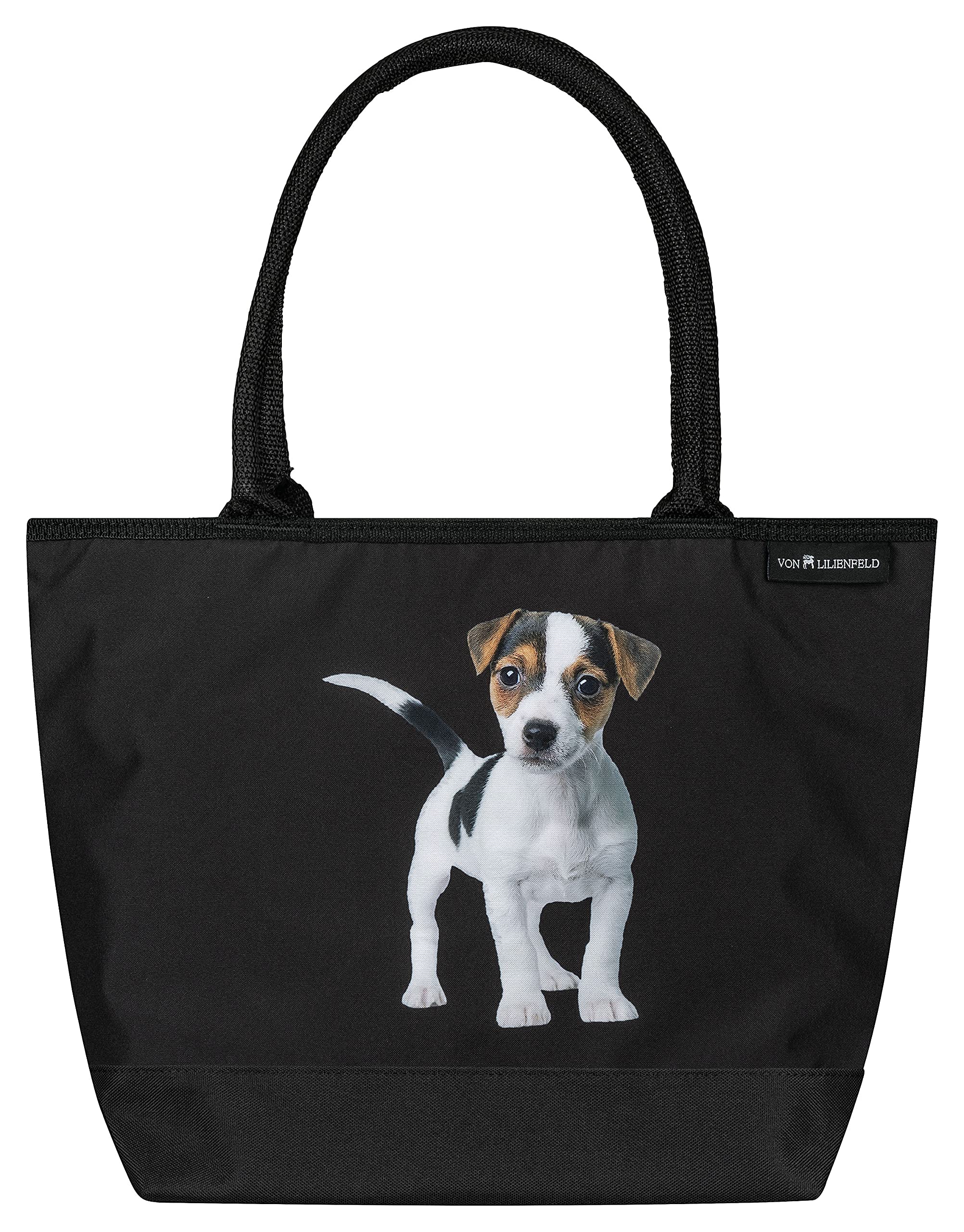 VON LILIENFELD Handbag Dog Jack Russell Design Shopper Dimensions L 42 x H 30 x D 15 cm Beach Bag Handbag Office, multicoloured, Contemporary