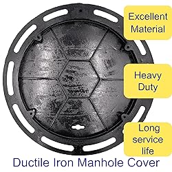 MOSINSBO 24” Cast Iron Manhole Cover and Frame, B