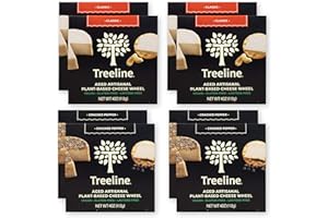 TREELINE TREENUT CHEESE Treeline Cheese - Aged Artisanal Nut Cheese - Vegan Cheese Made with Plant-Based Ingredients (Variety - Classic, Cracked Pepper), 4 oz, 8-Pack)