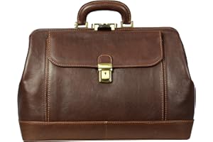 Time Resistance Leather Doctor Bag with Key Lock - Handmade Medical Handbag Doctors Briefcase Para Satchel Unisex