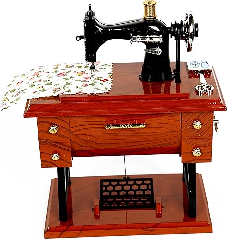 FreshGadgetz Caja musical con forma de máquina de coser. A manivela.: Amazon.es: Hogar