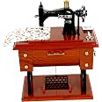 Yuanz Vintage Mini Sewing Machine Music Box - Wind Up Mechanical Music Box With Moving Parts, Cute Decor Gift