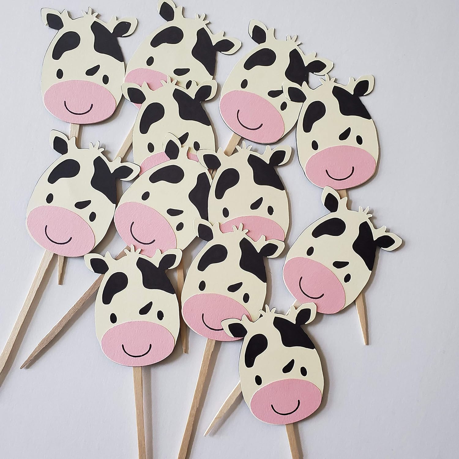 Cow Cupcake Toppers Cow Birthday Party Cow Themed Cupcake Toppers Cow Cupcakes Party Supplies Stationery Party Supplies