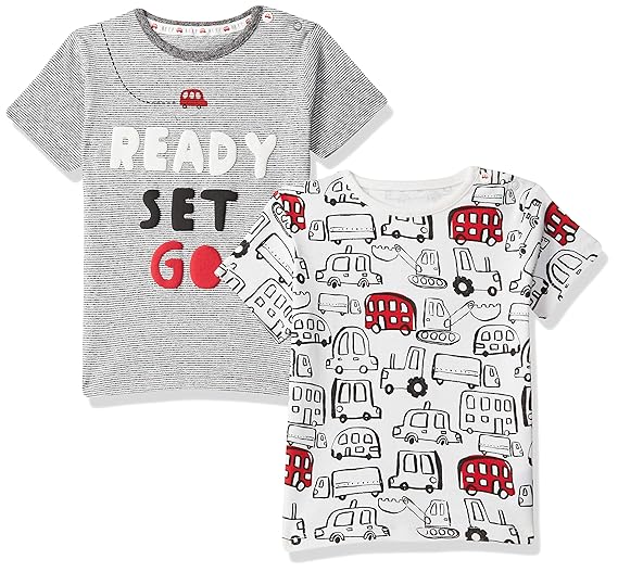 Boys Animal Print Regular fit Baby T-Shirts (Pack of 2) (SA577-1_Darkm 0-3 M)