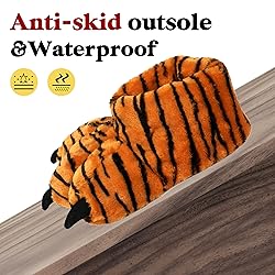 Aopuro Women Plush Animal Paw Slippers Funny